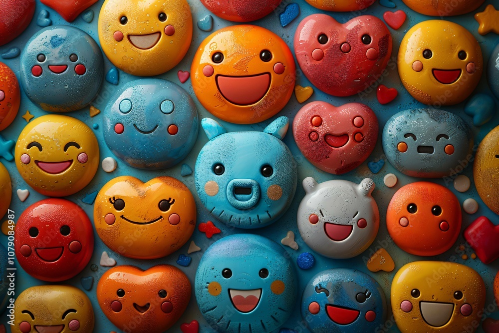 Playful emoji background design Playful emoji background design