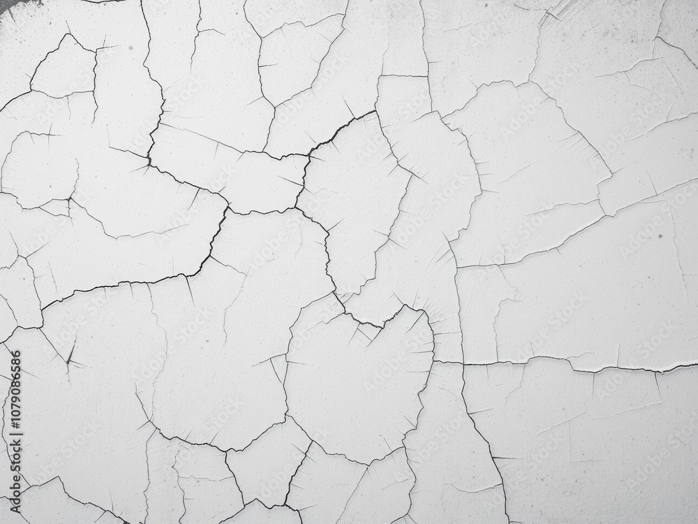 Subtle and elegant cracked white wall with uneven texture, surface, cracked, pattern
