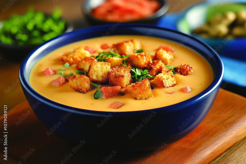 Creamy Soup with Croutons Delight Creamy Soup with Croutons Delight