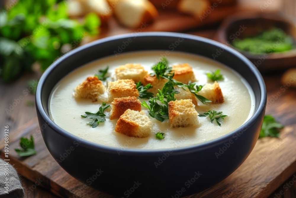 Creamy Soup with Croutons Creamy Soup with Croutons
