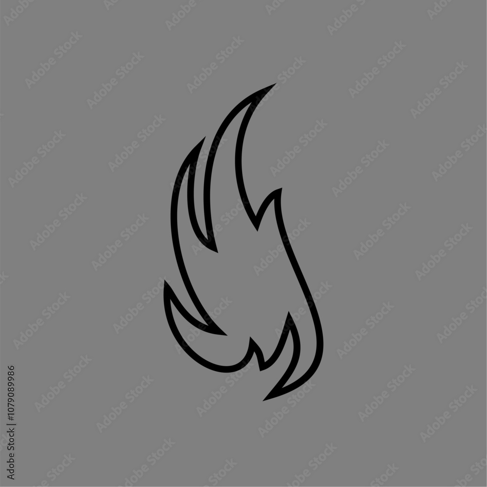 vector logo design fire outline minimalist vector logo design fire outline minimalist