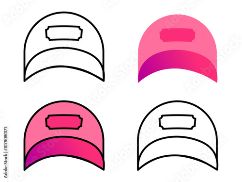 Collection of sports head cap vector icon set design