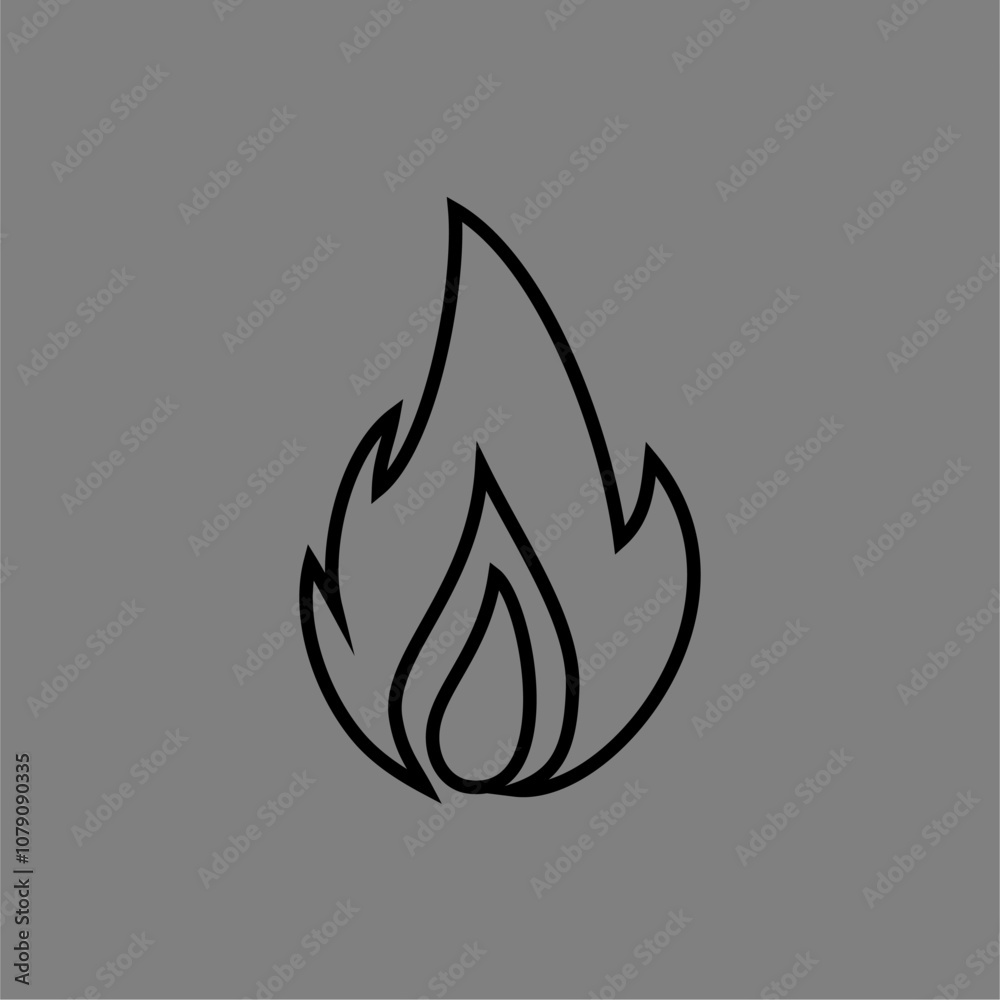 vector logo design fire outline minimalist vector logo design fire outline minimalist