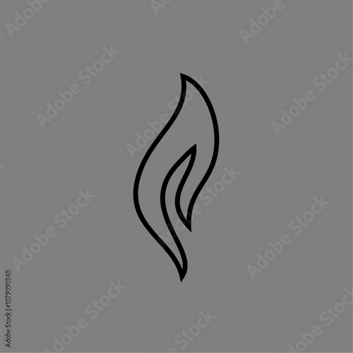 vector logo design fire outline minimalist