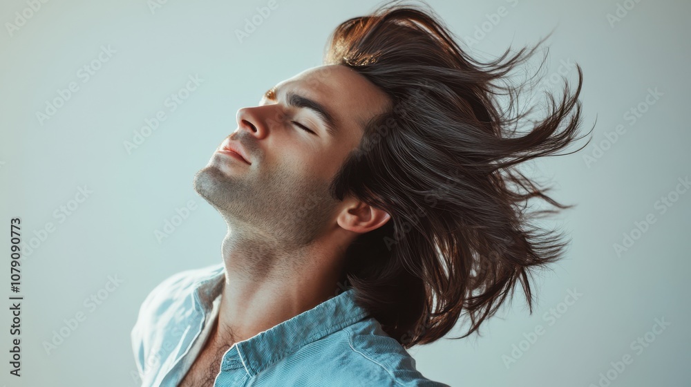 Naklejka premium The Man with Flowing Hair