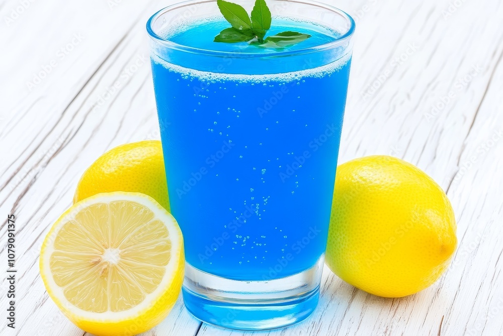 Fototapeta premium Refreshing Blue Lemonade Drink