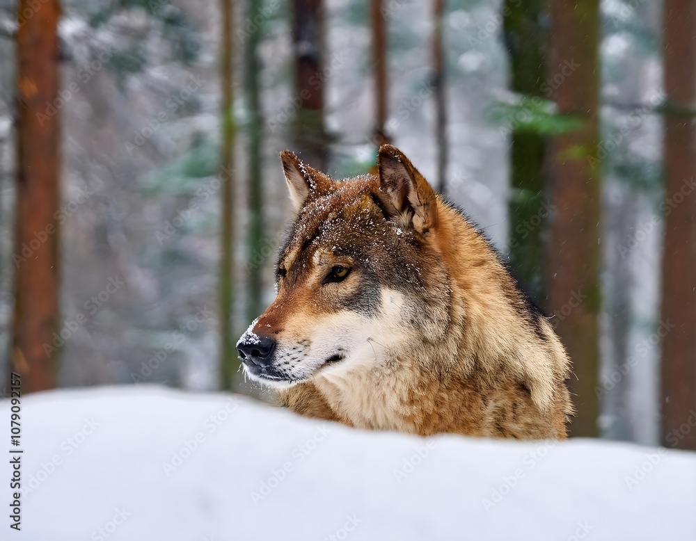 Fototapeta wolf in the snow