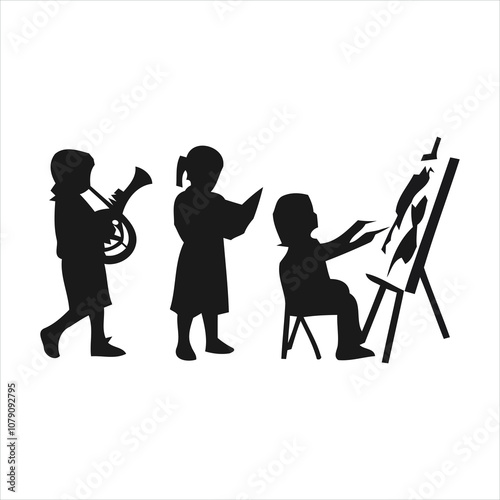 silhouettes of musicians