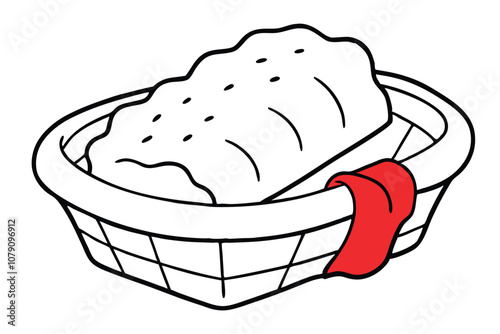 Basket with Folded Clothes and Towel