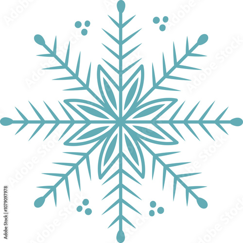 Snowflake icon. Isolated on white background. Vector flat snow icons, silhouette. Nice element for Christmas banner, card. New Year ornament