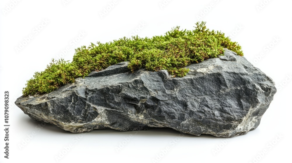 Green moss on stone, isolated on white background
Green moss on stone, isolated on white background