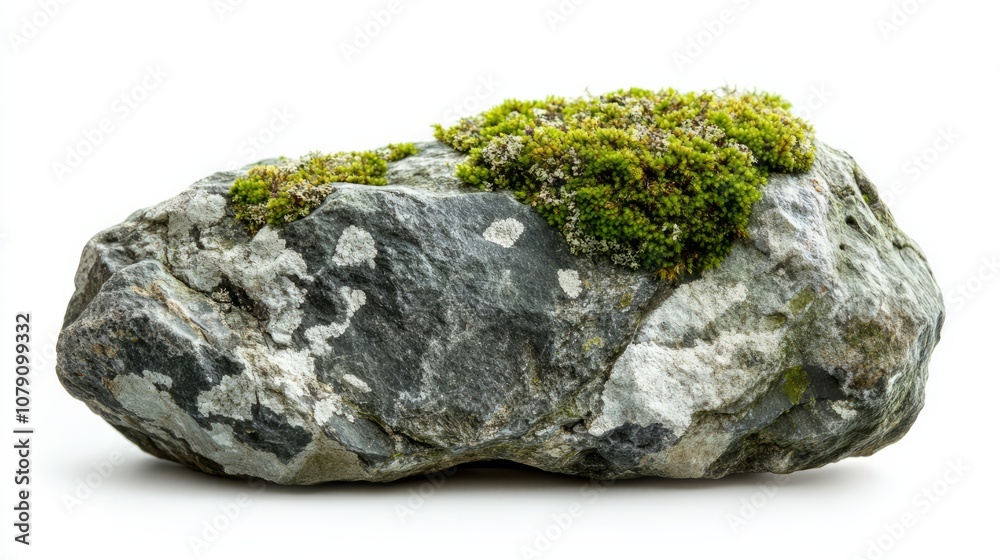 Green moss on stone, isolated on white background
Green moss on stone, isolated on white background