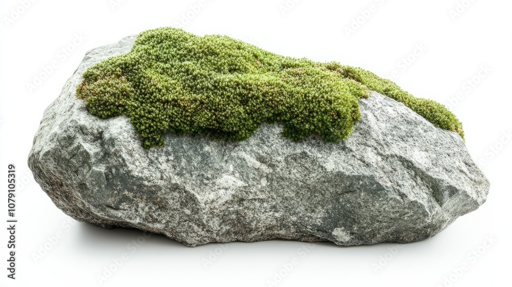 Green moss on stone, isolated on white background
Green moss on stone, isolated on white background