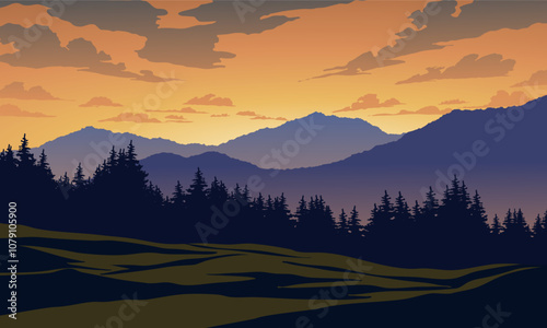 sunrise in mountains