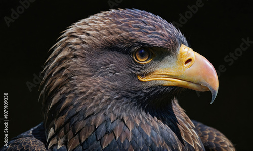 Wallpaper Mural A close-up of a Steller's sea eagle's head, with its sharp beak and intense gaze, captures the bird's power and majesty Torontodigital.ca