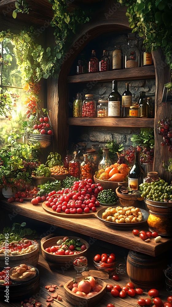 Fresh ingredients in a sunlit kitchen