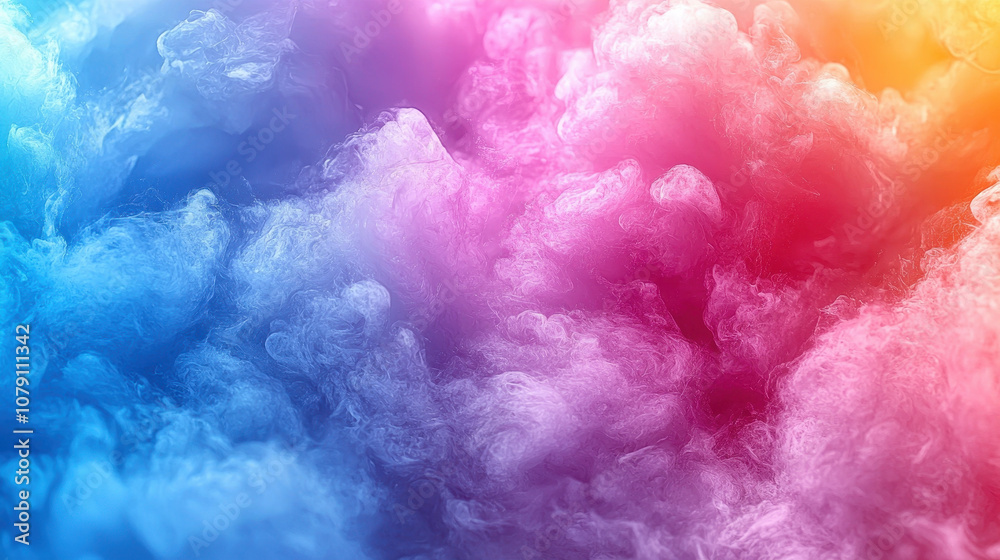 Fototapeta premium Soft gradient background with smooth transitions of pink, blue, and orange colors, creating dreamy and vibrant atmosphere. Perfect for various design projects