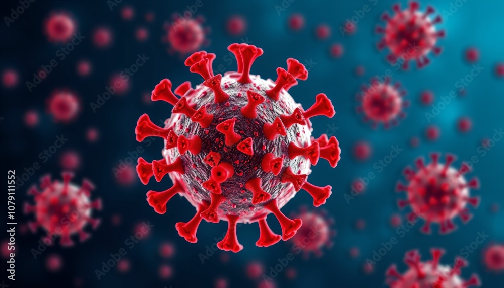 Microscopic View of Viral Particles Generative AI Microscopic View of Viral Particles Generative AI
