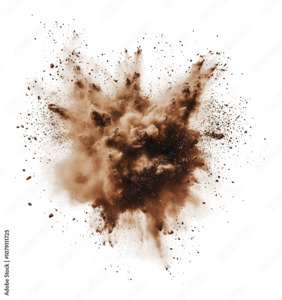 PNG Brown powder explosion creates a dynamic cloud PNG Brown powder explosion creates a dynamic cloud