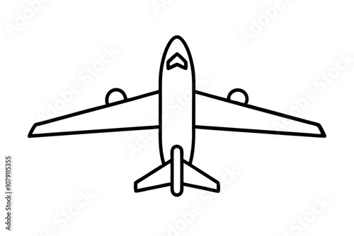 Airplane line drawing, Airplane continuous single sketch, Vector illustration	