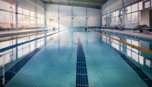 indoor beautiful sweeping pool  