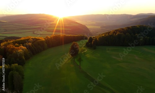 sunset over the river
