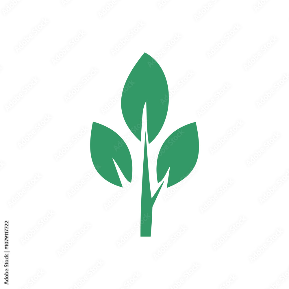 minimalist green leaf design logo vector minimalist green leaf design logo vector