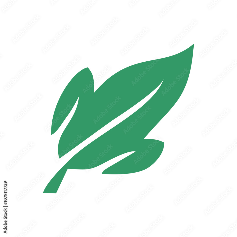 minimalist green leaf design logo vector minimalist green leaf design logo vector