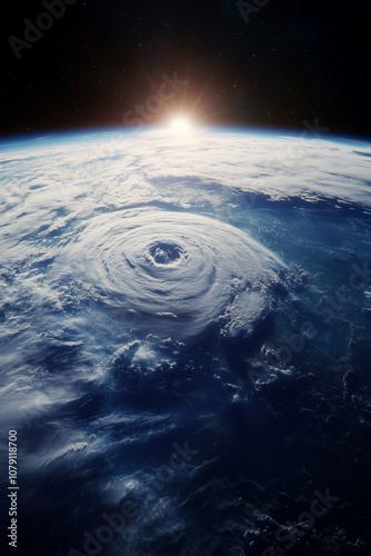 Image from space of a devastating hurricane