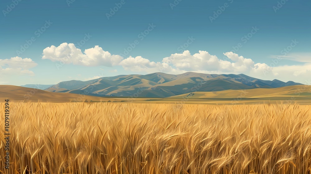landscape with mountains and field landscape with mountains and field