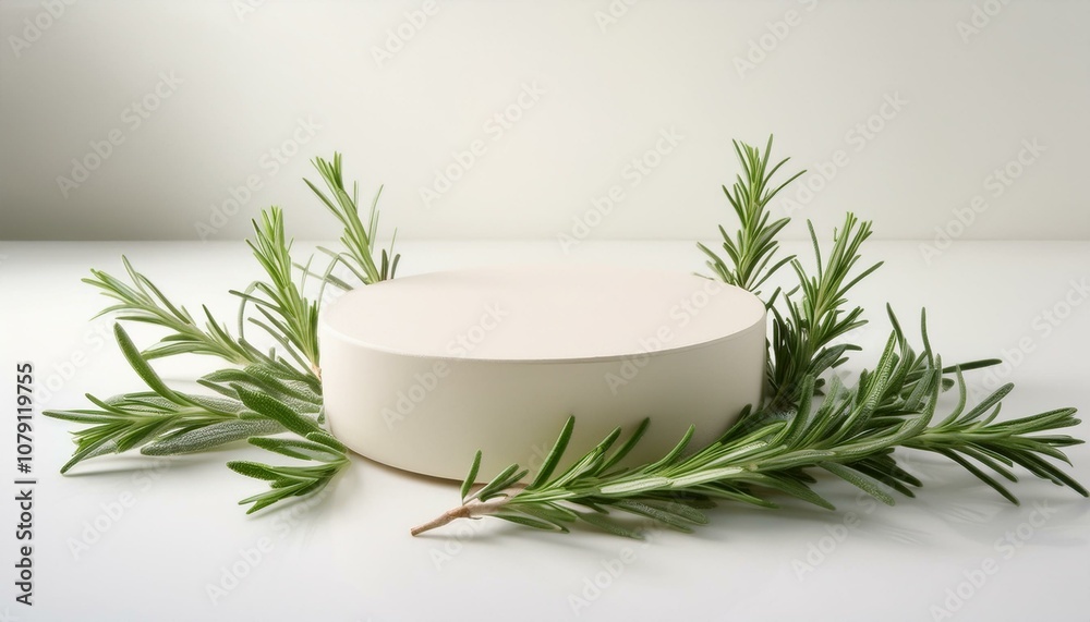 Round platform with rosemary Round platform with rosemary