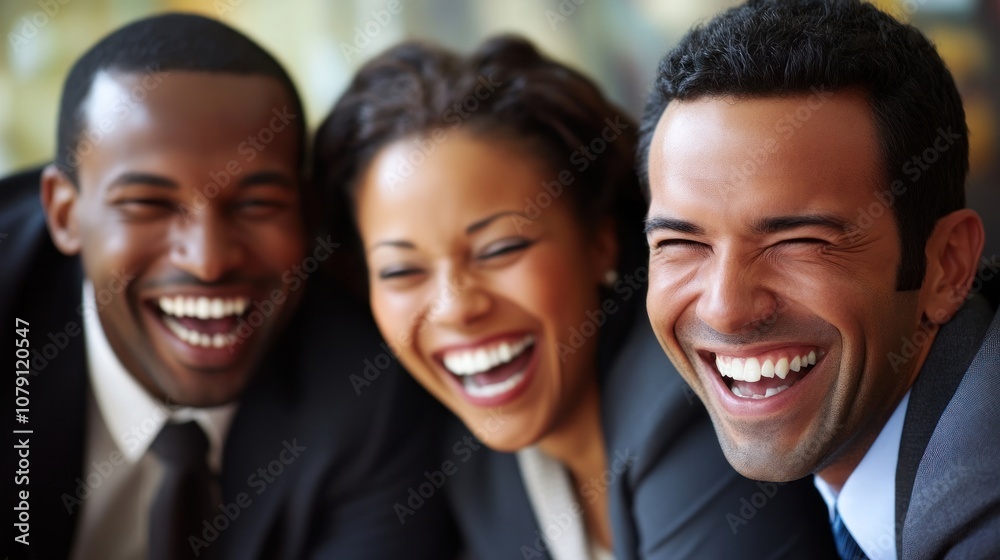 Three Business People Laughing Together Three Business People Laughing Together