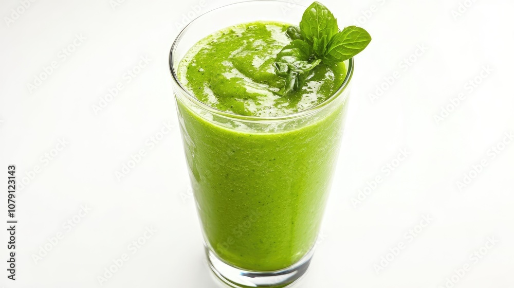 smoothie with fresh toppings, modern glassware, health-focused presentation, bright and clean, isolated on white background smoothie with fresh toppings, modern glassware, health-focused presentation, bright and clean, isolated on white background