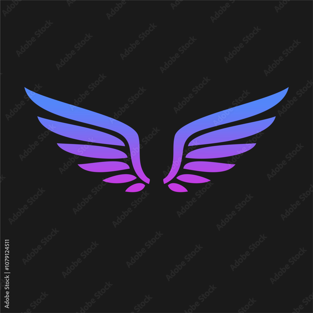 Fototapeta premium vector logo design colorfull minimalist wings
