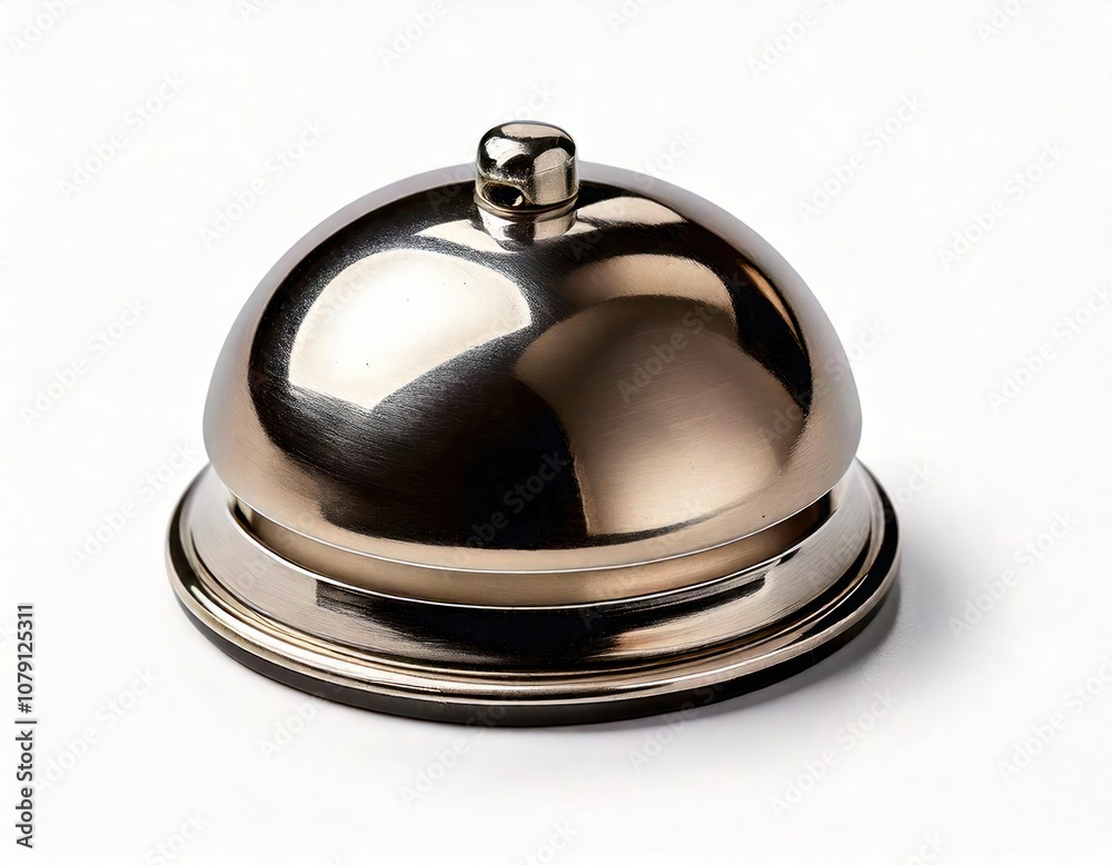 Metal service bell on a white isolated background. Metal service bell on a white isolated background.