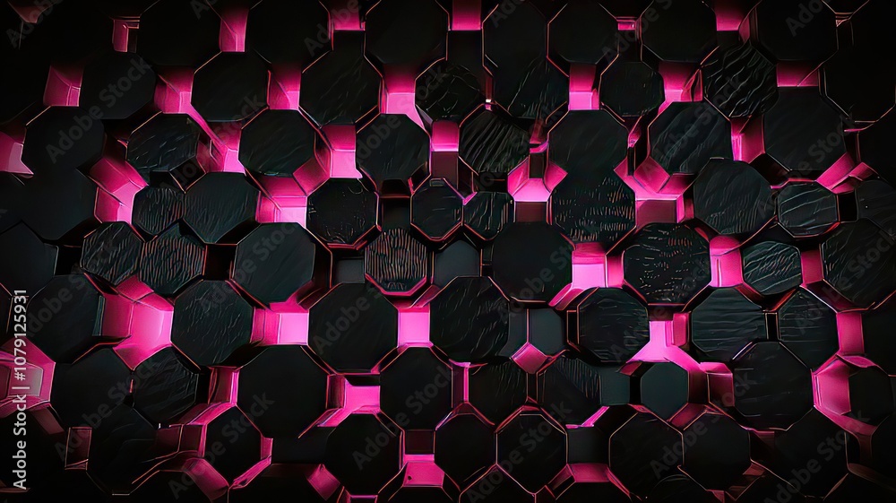 Neon Hexagon Fiber Design with Vibrant Colors Neon Hexagon Fiber Design with Vibrant Colors