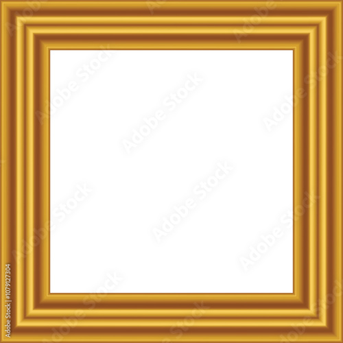 Squared golden vintage wooden frame for your design. Vintage cover. Place for text. Vintage antique gold beautiful rectangular frames. Template vector illustration