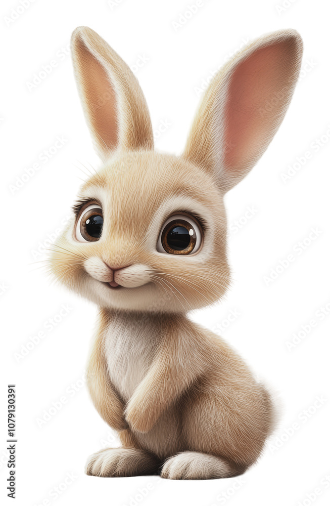 Fototapeta premium PNG Fluffy rabbit standing on hind legs