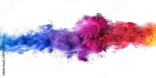 Vibrant burst of colors in an abstract explosion effect. Cut out or PNG.