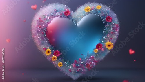 Heart shape for Love concept, Valentine's Day concepts. love symbol, concept for Valentine's Day, wedding etc. Heart elements for love concept design. AI generated image