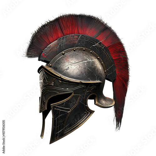 medieval knight helmet and sword