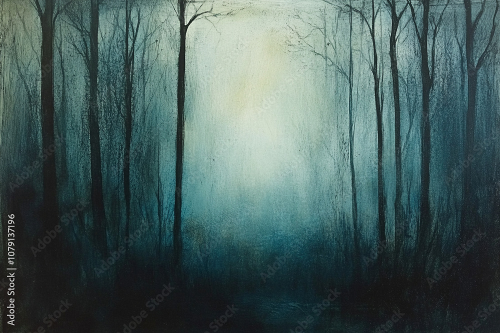 Fototapeta premium dark forest in the fog
