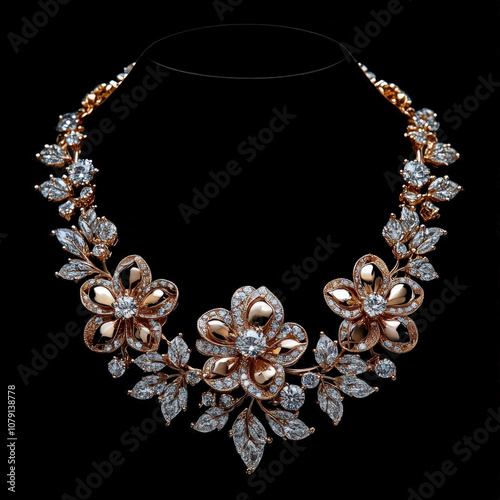 Golden Necklace Isolated