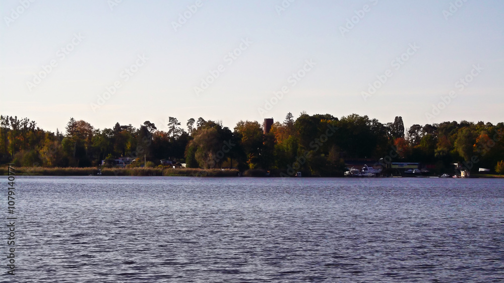 Ein See am Morgen im Herbst in der Uckermark