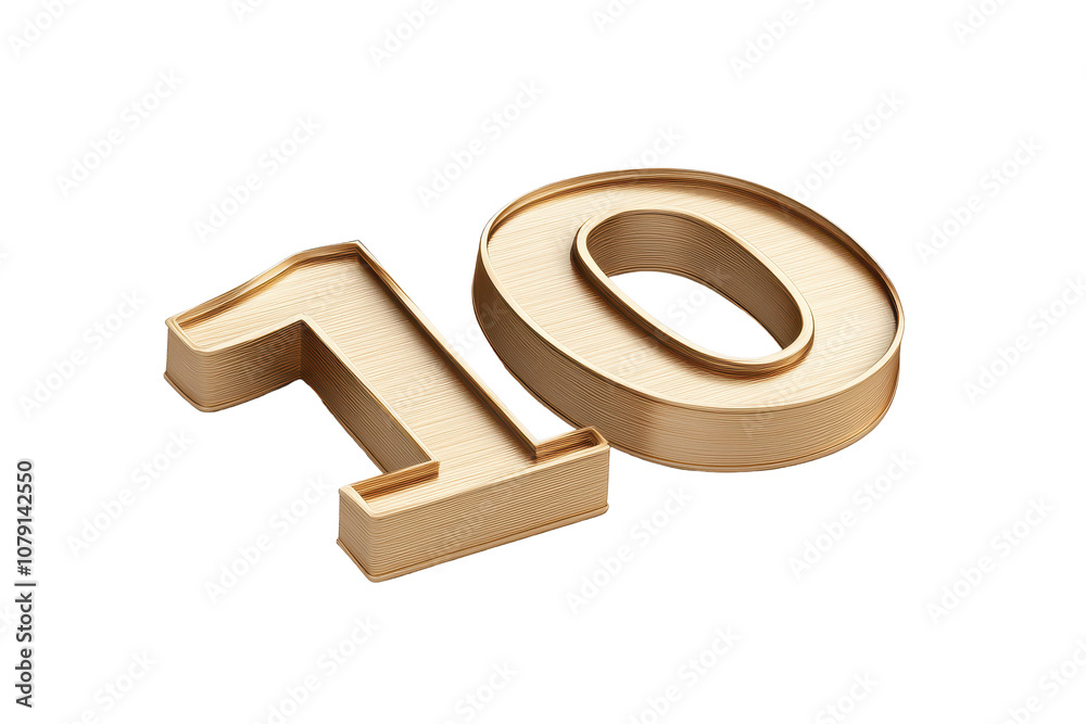 Stylized number ten isolated for creative design purposes Stylized number ten isolated for creative design purposes