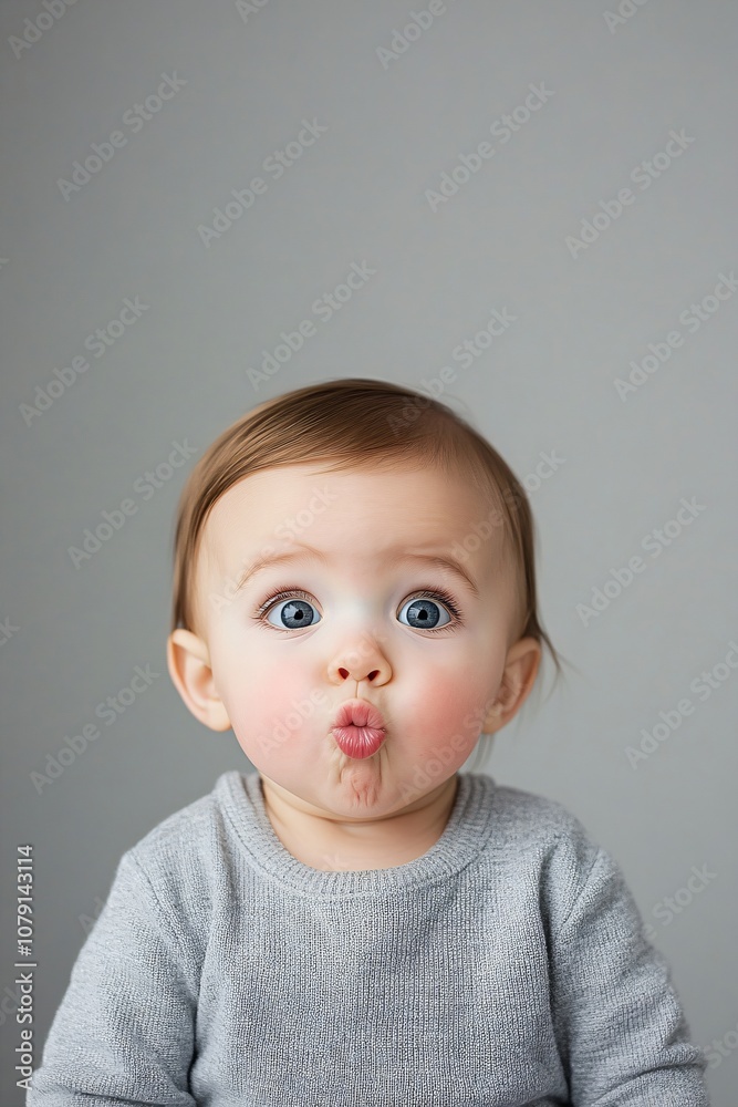 Funny little kid showing tongue and making silly face on grey background with copy space. Excited child portrait. Funny, playful concept. Children's Day Funny little kid showing tongue and making silly face on grey background with copy space. Excited child portrait. Funny, playful concept. Children's Day