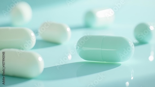 The Mint Green Medication Capsules