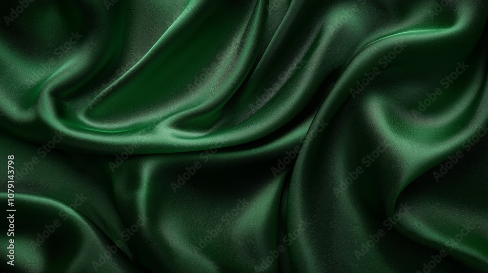 Green fabric with a shiny texture. The fabric is rolled up and has a shiny appearance. The color green is dominant in the image Green fabric with a shiny texture. The fabric is rolled up and has a shiny appearance. The color green is dominant in the image