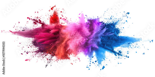 Vibrant burst of colors in an abstract explosion effect. Cut out or PNG.