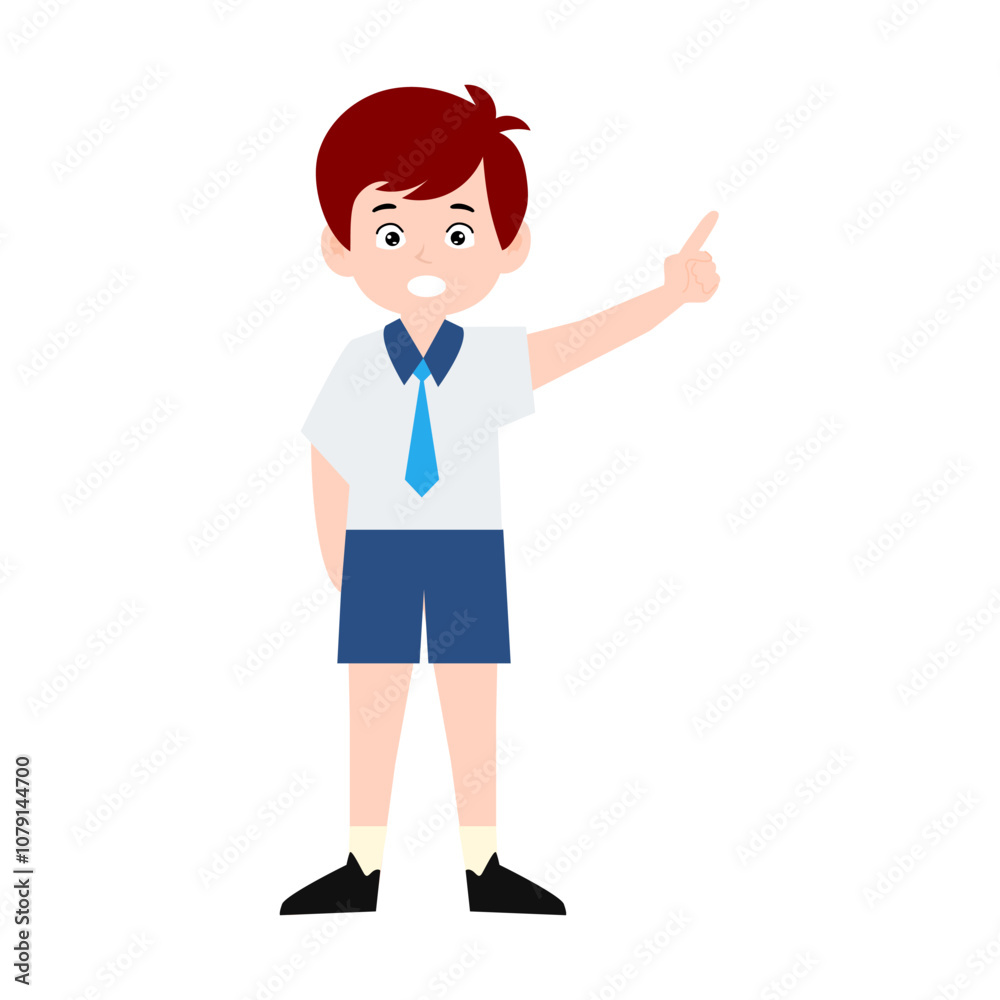 boy different pose activity school isolated on white background, uniform school white blue boy different pose activity school isolated on white background, uniform school white blue